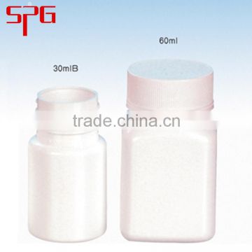 White HDPE bottle with screw cap,plastic square tablet bottle