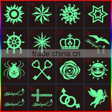 Fashionable design clothes tattoo sticker, temporary tattoo, glow in the dark temporary tattoo