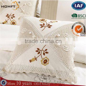 cotton material embroid flower back cushion