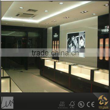 Modern elegant lockable watch and jewelry showcase for store
