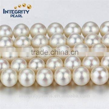 10-11mm AA+ big size natural cultured white perfect round strand pearl beads