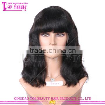 Large Stock Glueless 100 Brazilian Virgin Hair Wigs Human Hair Lace Front Wigs With Bangs