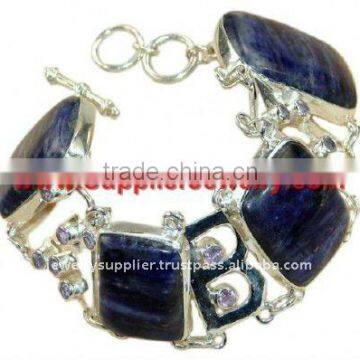 Sodalite Silver Jewellery Gemstone Discount Engagement Drop Solitaire Diamond Bracelets