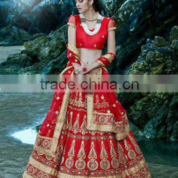 Red Fancy Net Designer Lehenga Choli