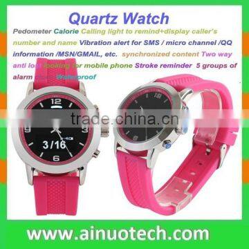 LED long standby bluetooth watch vibration smart wrist watch IP67 water resistant quartz watch price