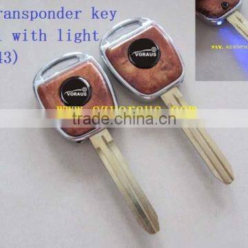 High quality To transponder key shell with light (TOY43)