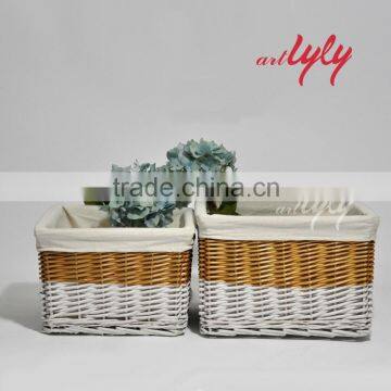 high quality home design white wicker basket wholesale