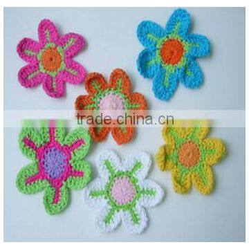 Various Cotton Knitted Flowers/ Cheap Crothet Flower Applique