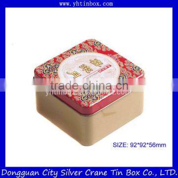 Decorative square shape cookie tin box