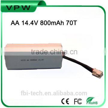 High Temperature Rechargeable Ni-cd AA 14.4V 800mAh battery pack