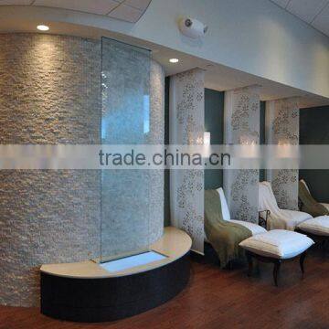 Glass Water Fountains With Stainless Steel Frame LED Changing Color