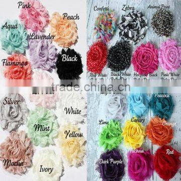 chiffon rosettes frayed shabby flower trim wholesale