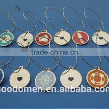 promotional metal bottle neck tag enamel wine charm