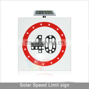 CE /Rohs 40km speed limit sign road safety solar led traffic sign