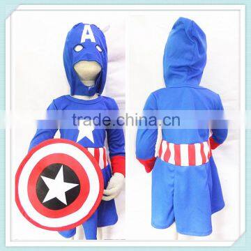 Halloween cosplay for children party costume Captain America The Avengers girl costume costume for children with mask