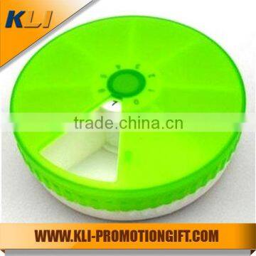 rotating round 7 compartments weekly pill box