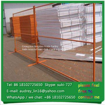 Canada standard RAL orange powder coated used temporary fence for kids