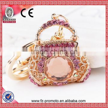 Exquisite Hollow Design Handbag Rhinestone Keychain For Birthday Gift