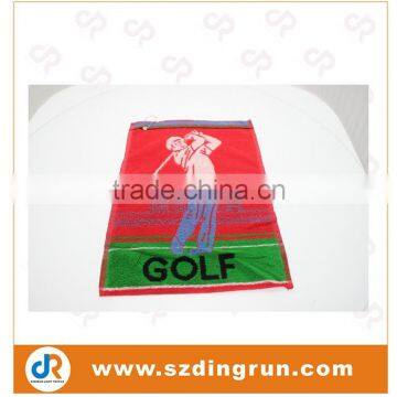 100% cotton woven golf towel with hook