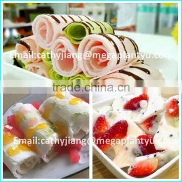 mobile wheels double pan fried ice cream machine