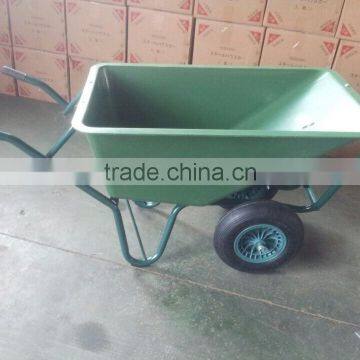 Plastic pneumatic twin wheel wheelbarrow garden wheelbarrow WB1006P