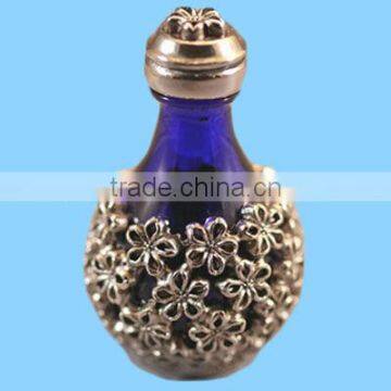Antique Blue Floral Tear Drop Bottles