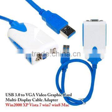 USB 3.0 to VGA Video Graphic Card Multi-Display Cable Adapter Win2000 XP Vista 7 win7 win8 Mac