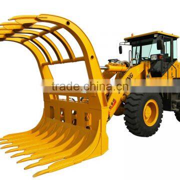 Yineng YN966G Wheel Loader With Grass Grapple