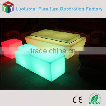 Manufacturer L120*W40*H40CM Long Stool PE Chair With Remote Control 16 Mix Changeable Colors photo-2