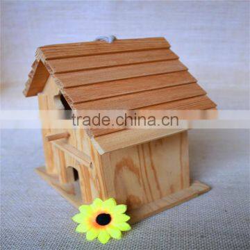 Pine Wood House Toy Wood Bird Nest Artificial Bird Nest With Two Window photo-3