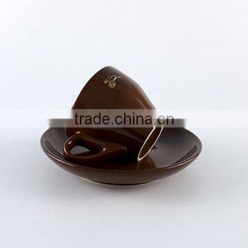 Best Selling Bulk Products Cup Ceramic Black Coffee Mugs and Saucers