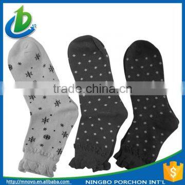 Rabbit lace trimming dot sex women microfiber socks