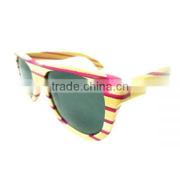 2017 Colorful Striped Bamboo Wooden Sunglasses photo-4