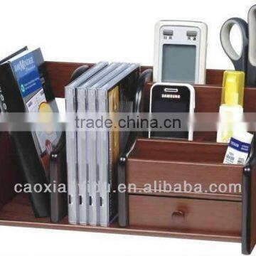 wood stationary solid wood hanger book rack pen container