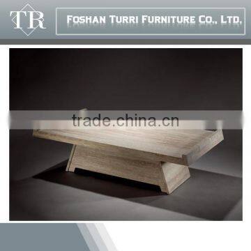 Modern Square Travertine With Tempered Glass Surface Center Table photo-3