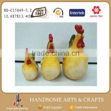 Small Table Top Decoration Antique Ceramic Rooster Figurines photo-2