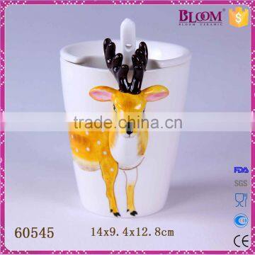 Home Drinkware White Custom Ceramic Mug With Lid photo-2