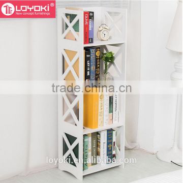 new design display shelf White Wood&Plastic Storage Shelf - Bookcase