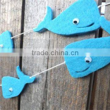 hot new Christmas felt garland whale sea creature fancy wedding kid room decoration OEM ODM welcome