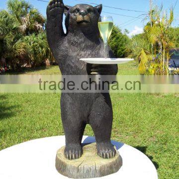 animal metal bronze garden bronze standing bear statue