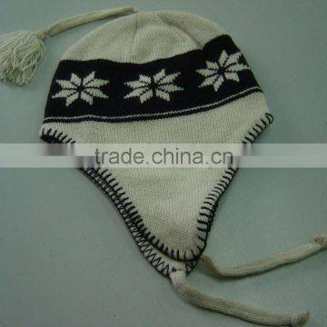 jacquard earflap knitted hat