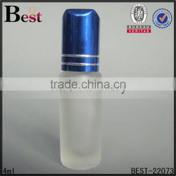 alibaba best sellers 7ml glass bottle plastic roller ball with blue aluminum cap mini roll on bottle glass cosmetic packaging