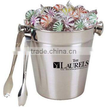 stainless ice bucket with tonge