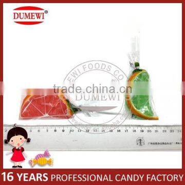Handmade Orange Shape Fruity Gummy Lollipop Jelly Candy photo-4