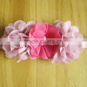 Chiffon Flower With Pearl Rhinestone in Center for Kids Hair Accessories photo-6