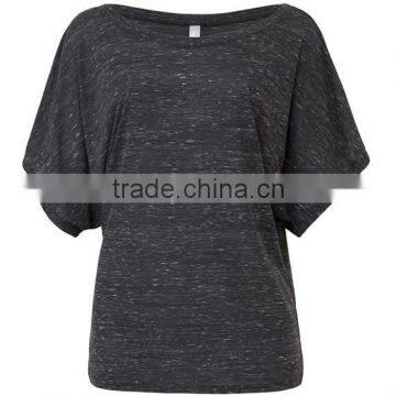 The Sports Apparel, Scoop Neckline Relaxed FLOWY DRAPED SLEEVE DOLMAN T-SHIRT