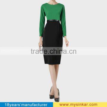 Long Sleeve Work Shealth Winter Dresses Lady Office Dress photo-3