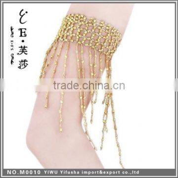 Hight quality women dance accessories dance shiny beaded fringe belly dance armband