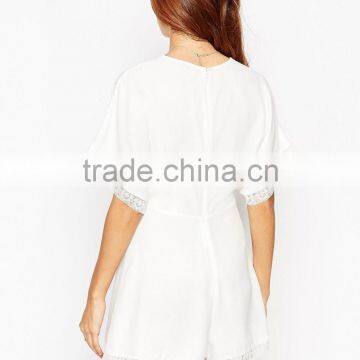 2015 Fashionable Hot Sale OEM Customized Kimono Romper With Crochet Sleeve photo-3