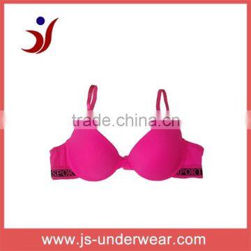 2014 js-812fit ladies sexy pink sports bra with inside elastic from China Shantou Gurao manufactory(accept OEM)